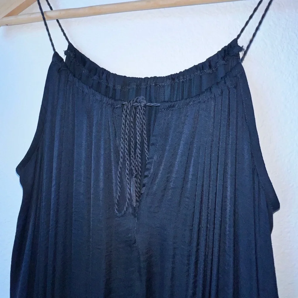 Abercrombie & Fitch Maxi Navy Satin Dress S Navy Spaghetti Strap Sun Dress